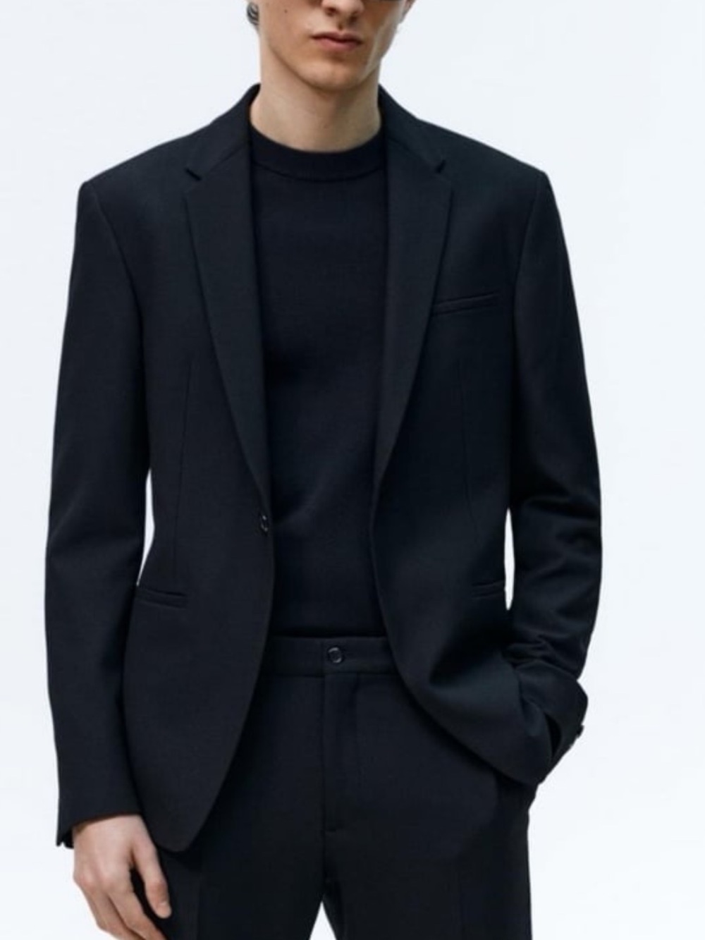 Zara Man Basic Suit Blazer Black Jacket